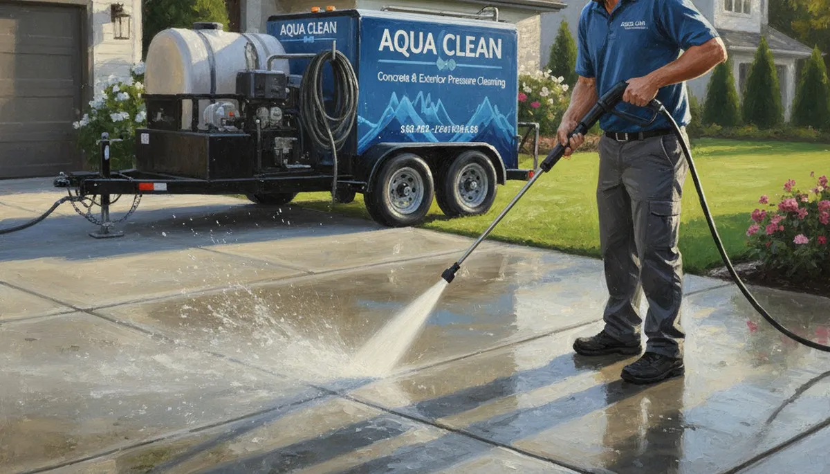 Concrete pressure cleaning in Memphis, TN for driveways, patios, and walkways