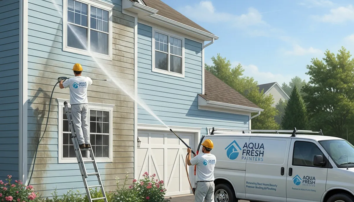 Vinyl siding pressure cleaning in Memphis, TN by Memphis Paint Pros to remove grime and mildew