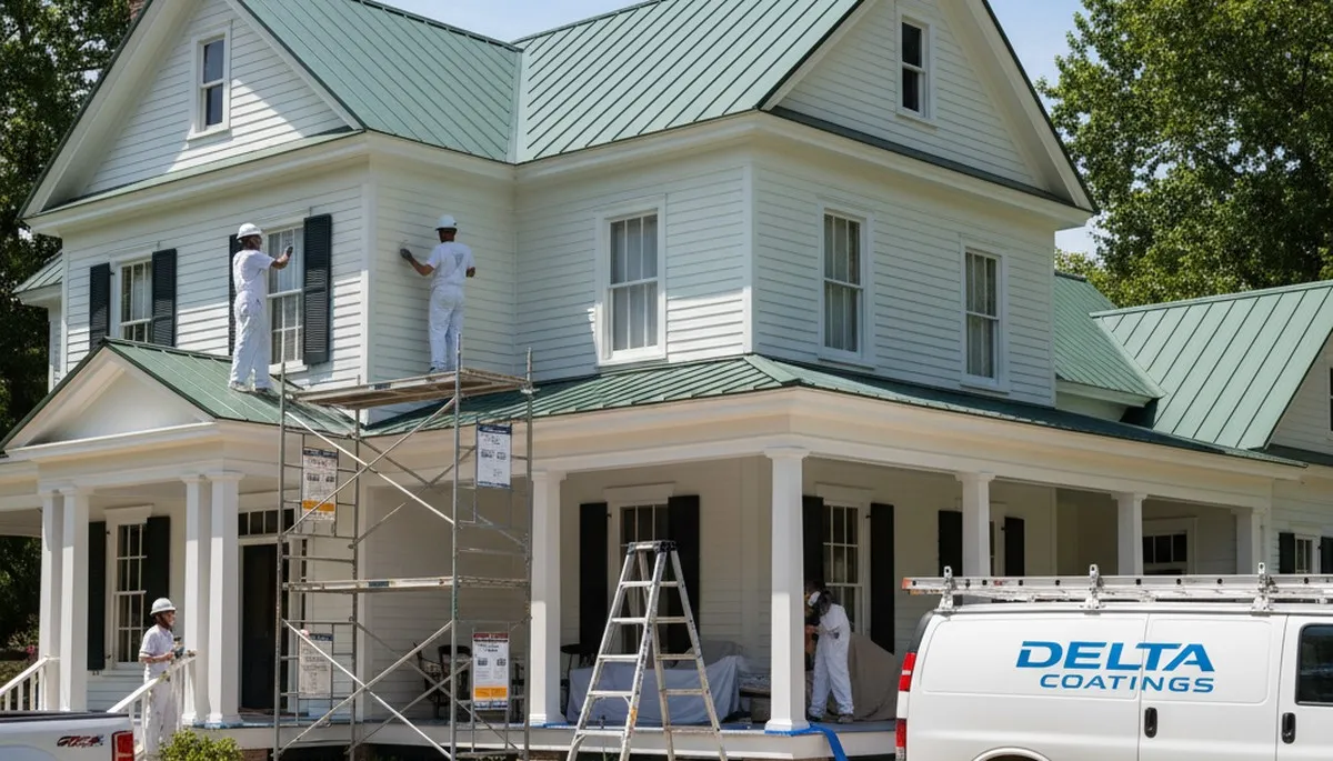 Professional painters painting a home exterior in Memphis, TN